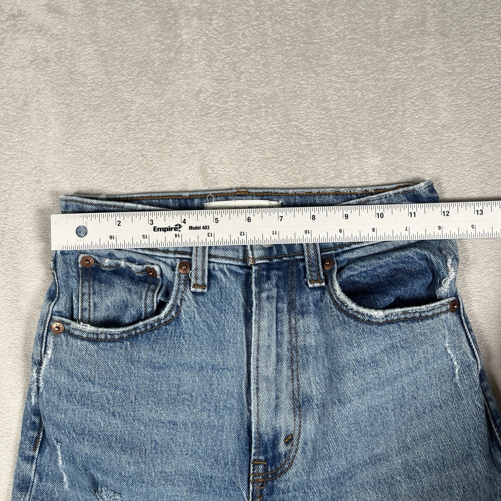 Abercrombie Fitch The 90's Straight Ultra High Rise Jeans Size 24/00 Distressed - Picture 8 of 9
